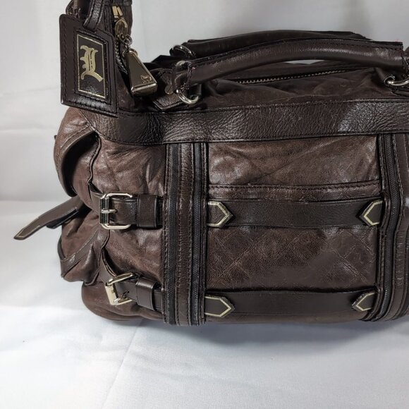 L.A.M.B. Gwen Stefani Brown Leather Purse Y2K Kensington LAMB Shoulder Bag Vtg - Picture 3 of 16